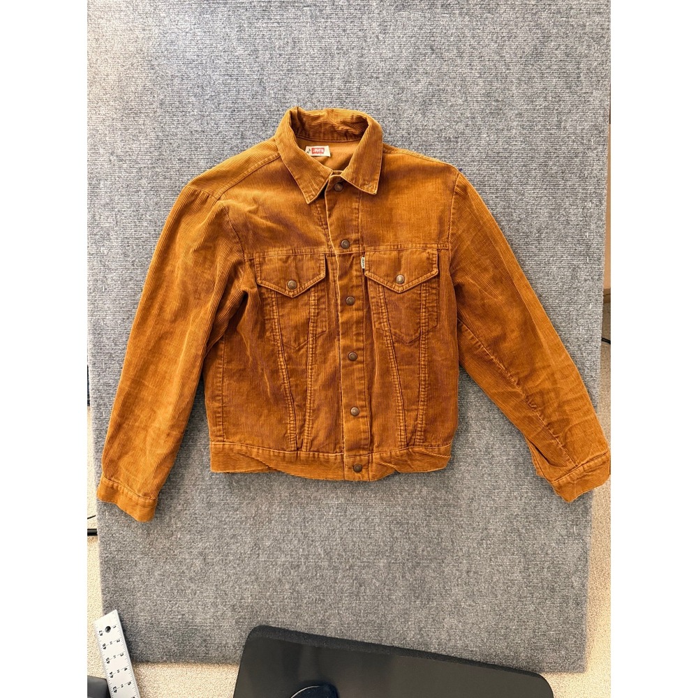 Vintage Levi's Women's Corduroy Trucker Jacket Size S Brown Tan Button Front - Picture 8 of 16
